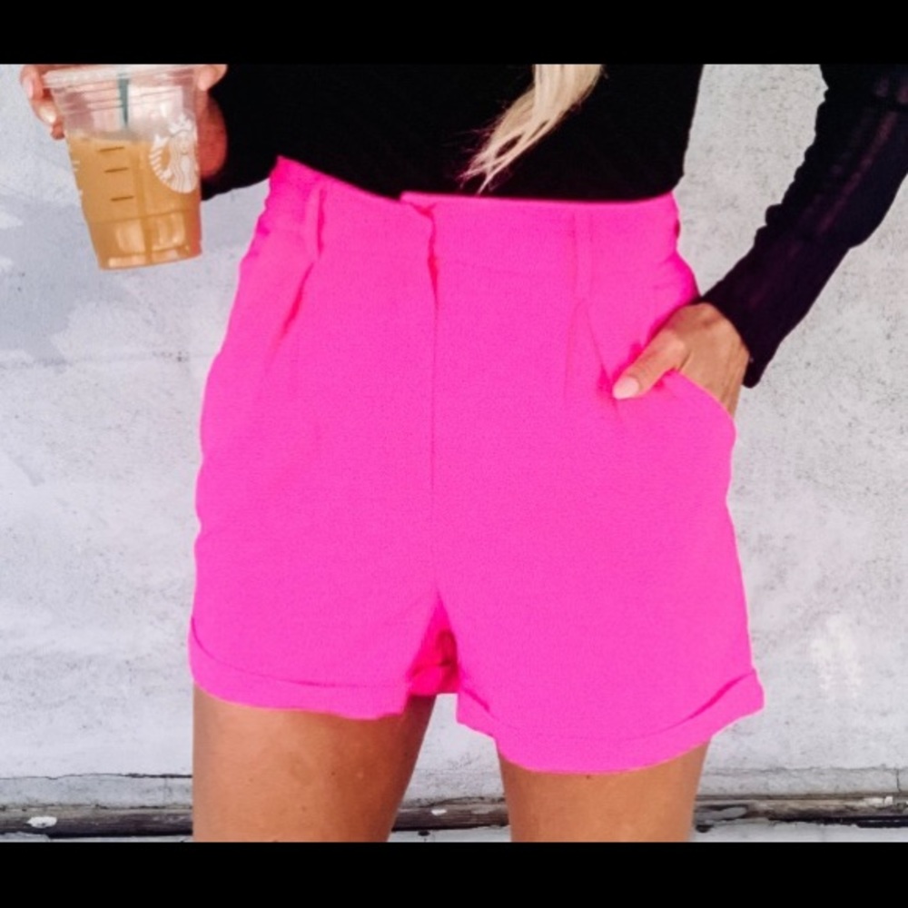 Hot pink dress shorts